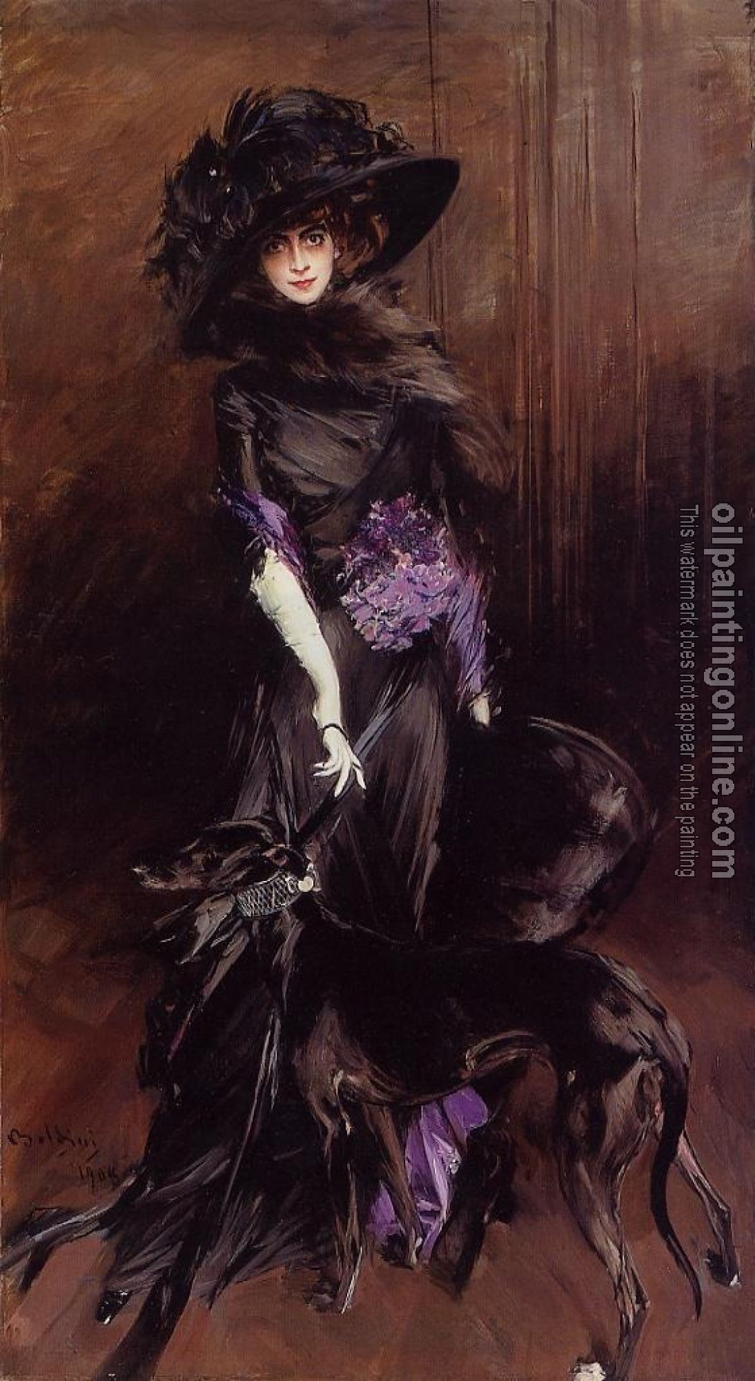 Giovanni Boldini - Portrait of the Marchesa Luisa Casati, with a Greyhound